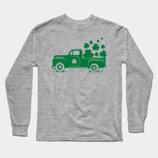 Irish Shamrock Old Truck St. Patrick's Day Long Sleeve T-Shirt